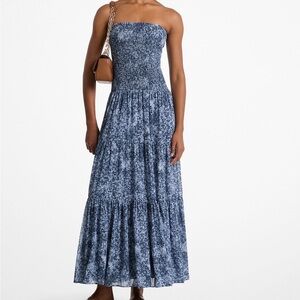 MICHAEL MICHAEL KORS
Floral Print Georgette Smocked Tiered Dress